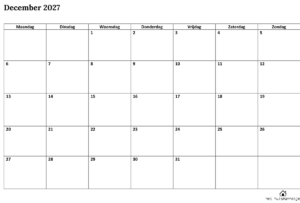 maandkalender december 2027