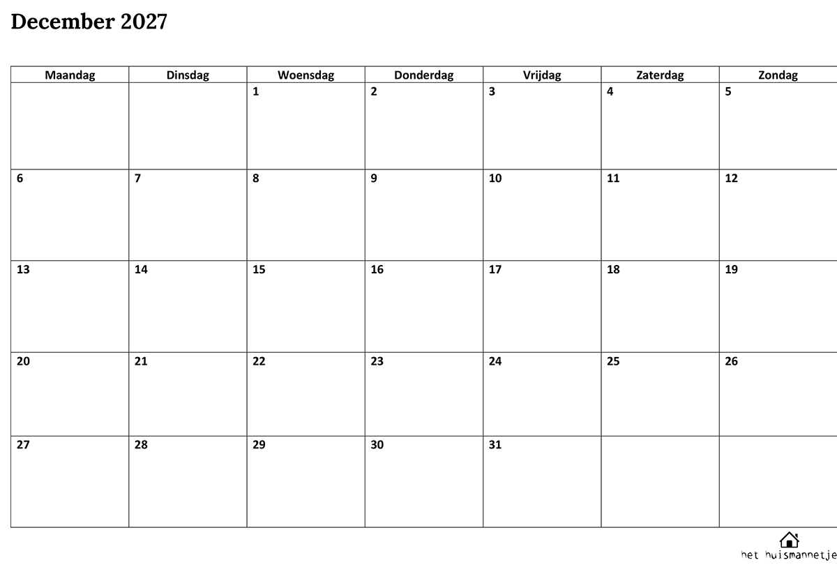 maandkalender-december-2027 maandkalender december 2027