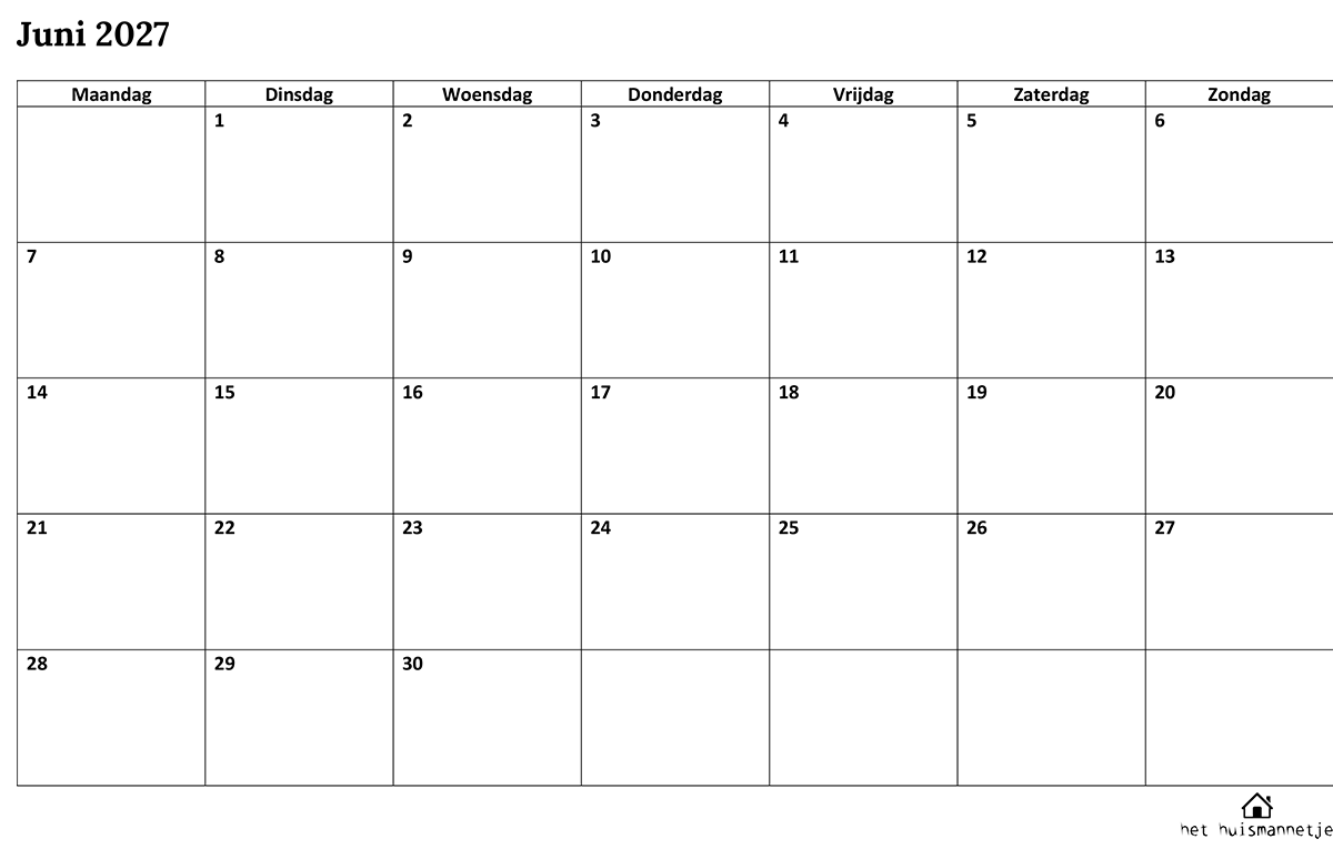 maandkalender-juni-2027 maandkalender juni 2027