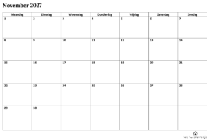 maandkalender november 2027