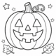 Halloween pompoen kleurplaat – vrolijke pompoen om in te kleuren