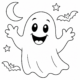 Spook kleurplaat – vrolijk Halloween spook om in te kleuren