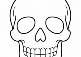 Skelet kleurplaat – doodshoofd voor Halloween