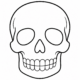 Skelet kleurplaat – doodshoofd voor Halloween
