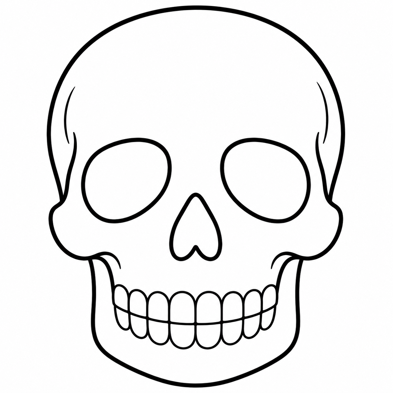 Skelet kleurplaat – doodshoofd voor Halloween