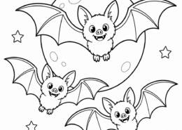 Vleermuizen kleurplaat Halloween